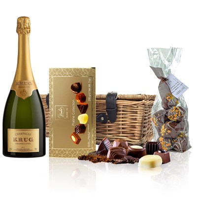 Krug Grande Cuvee Editions Champagne 75cl And Chocolates Hamper